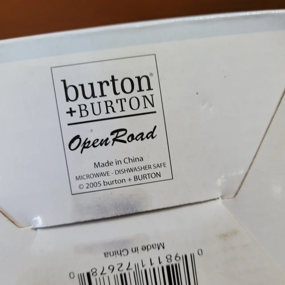 2005 Burton & Burton Collectible Porcelain Coffee Cup Mug Open Road Antique NEW